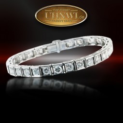 Brillant-Rivier-Armband 8,95ct Weissgold